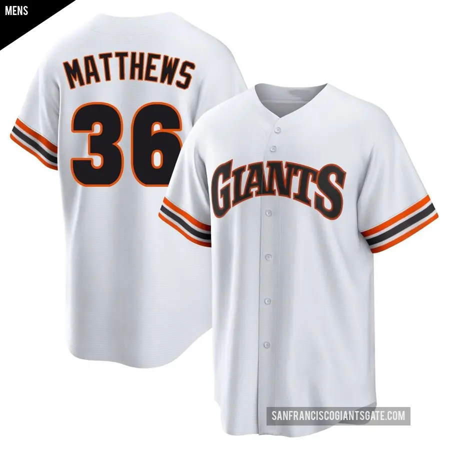 Men's San Francisco Giants ＃36 Gary Matthews Limited White Throwback Cooperstown Collection Jersey
