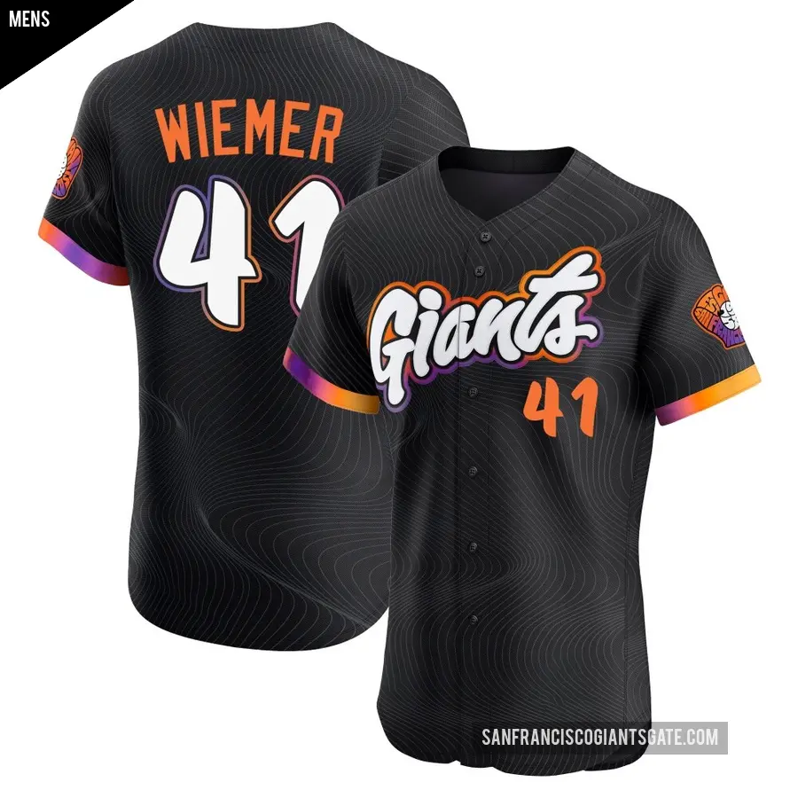 Men's San Francisco Giants ＃41 Joey Wiemer Elite Anthracite 2025 City Connect Jersey