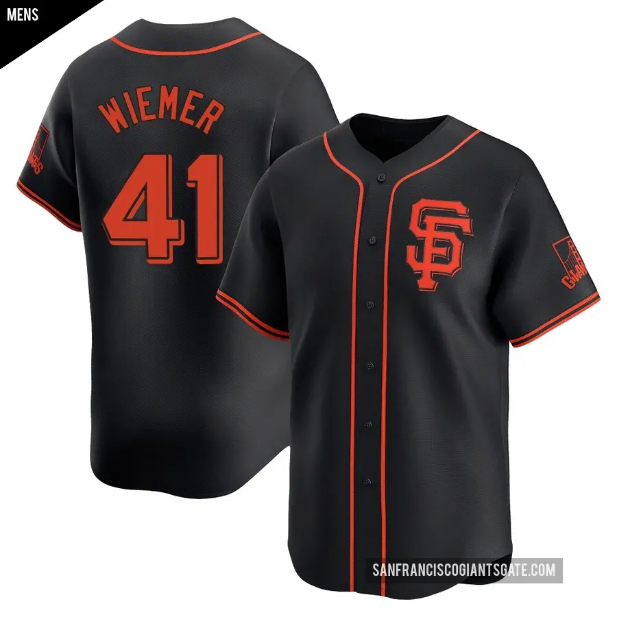 Men's San Francisco Giants ＃41 Joey Wiemer Limited Black Alternate Jersey