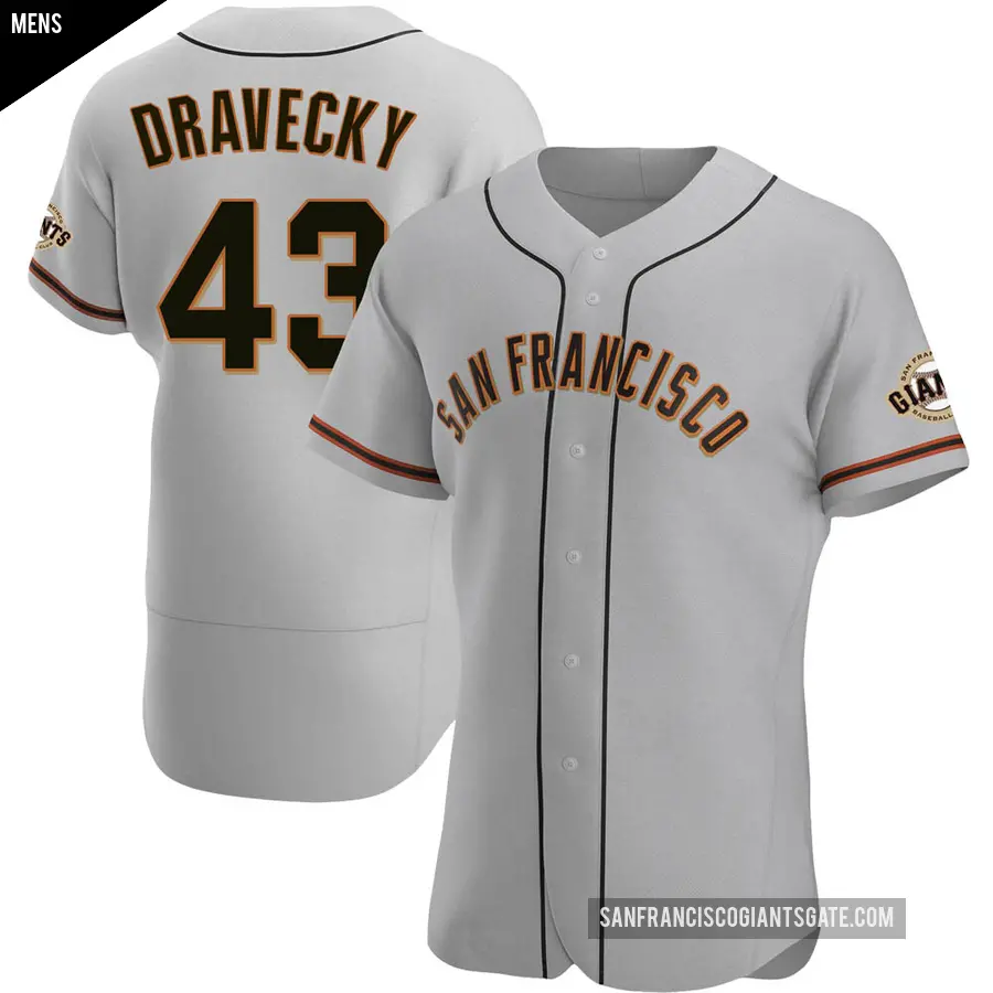 Men's San Francisco Giants ＃43 Dave Dravecky Authentic Gray Road Jersey