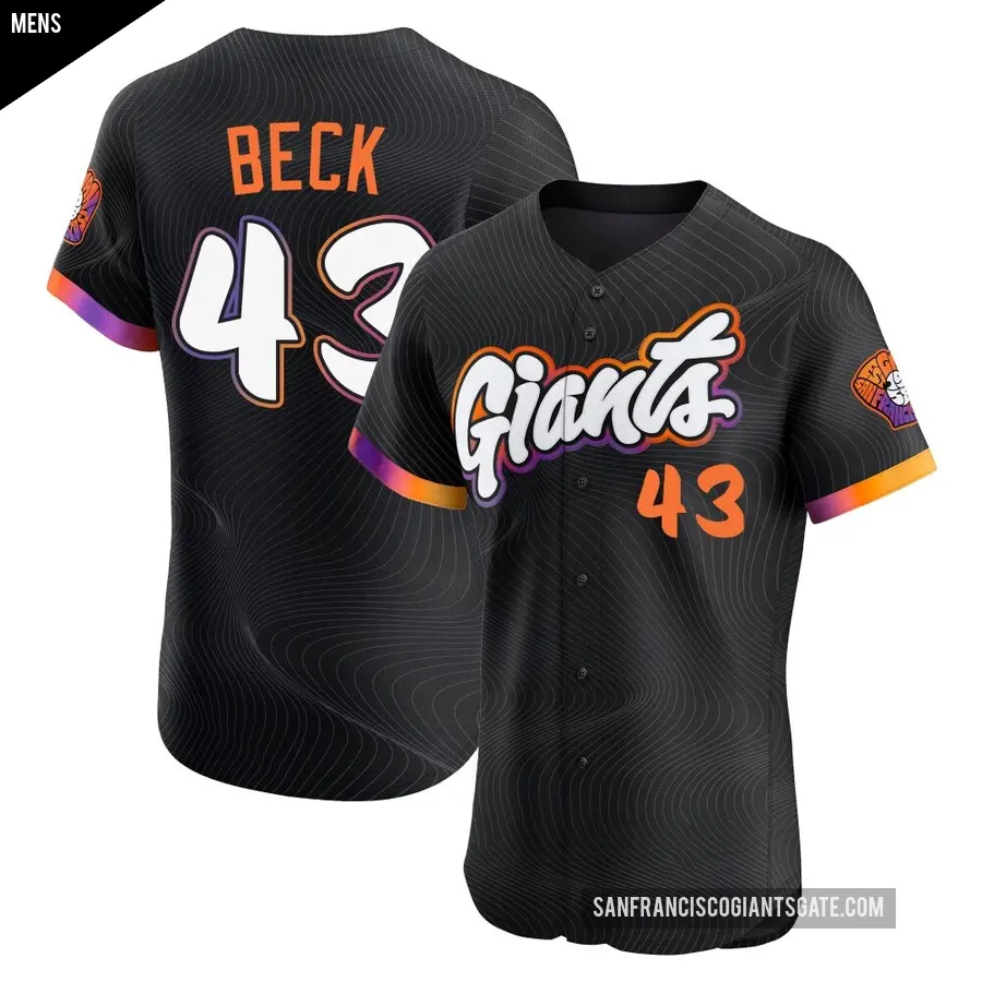 Men's San Francisco Giants ＃43 Tristan Beck Elite Anthracite 2025 City Connect Jersey
