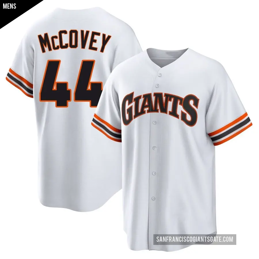Men's San Francisco Giants ＃44 Willie McCovey Limited White Throwback Cooperstown Collection Jersey