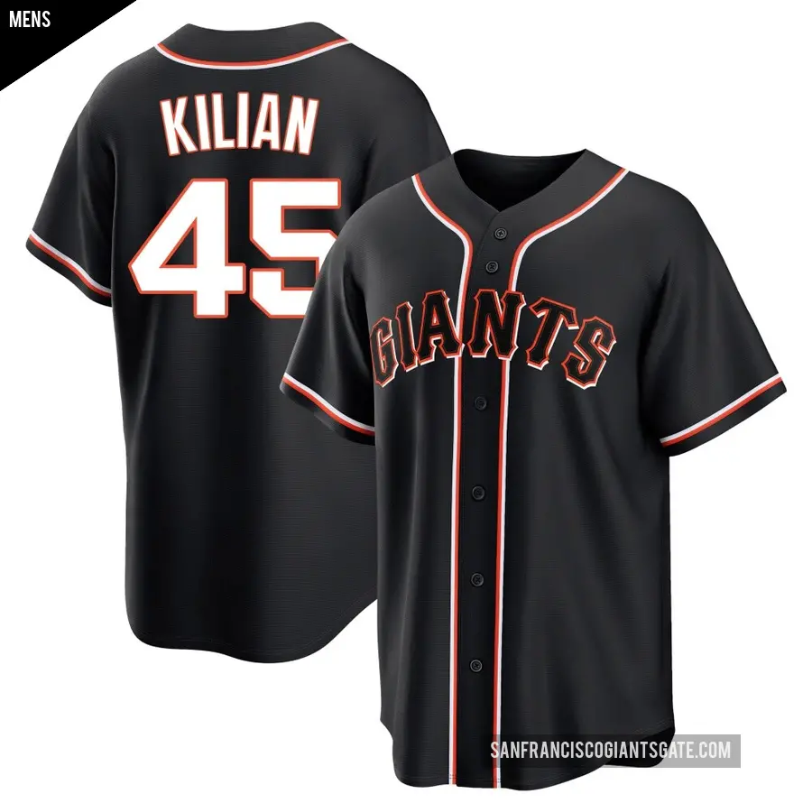 Men's San Francisco Giants ＃45 Caleb Kilian Replica Black Fashion Out Jersey