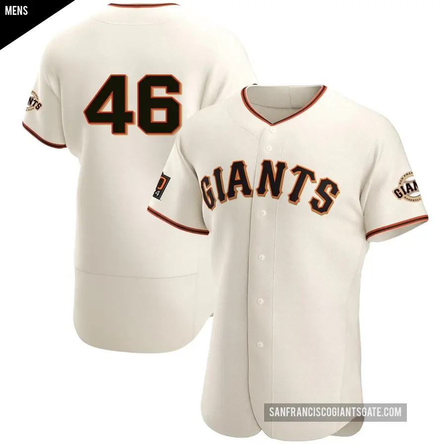Men's San Francisco Giants ＃46 Blade Tidwell Authentic Cream Home Jersey