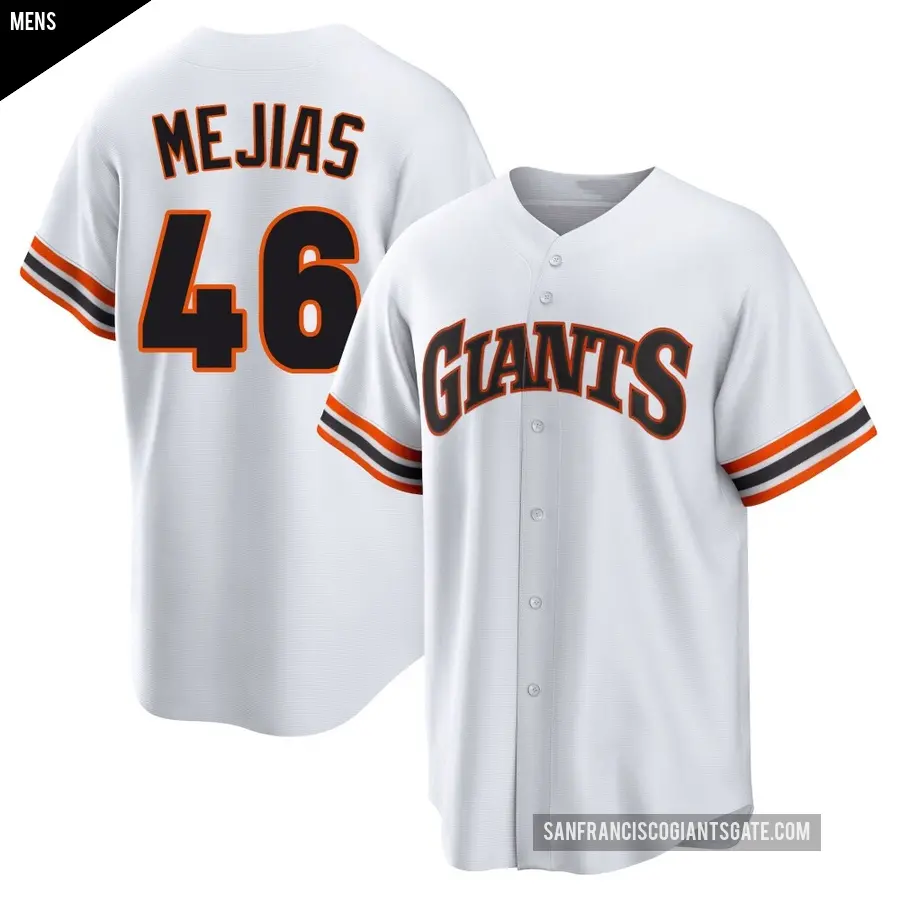 Men's San Francisco Giants ＃46 Ubert Mejias Limited White Throwback Cooperstown Collection Jersey