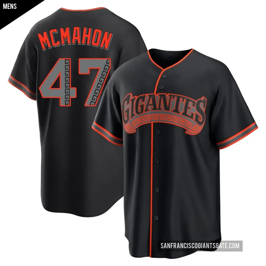 Men's San Francisco Giants ＃47 Don Mcmahon Replica Black Alternate Jersey