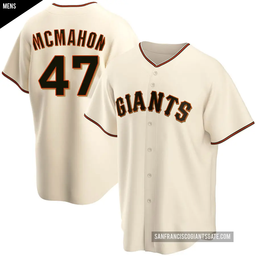 Men's San Francisco Giants ＃47 Don Mcmahon Replica Cream Home Jersey