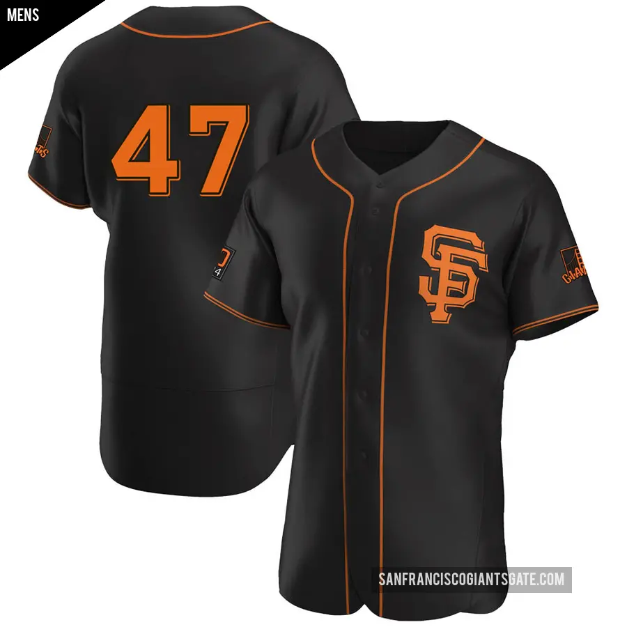 Men's San Francisco Giants ＃47 Rod Beck Authentic Black Alternate Jersey