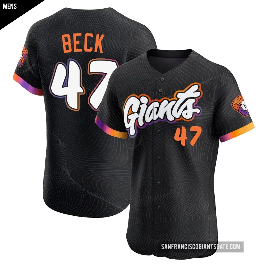 Men's San Francisco Giants ＃47 Rod Beck Elite Anthracite 2025 City Connect Jersey