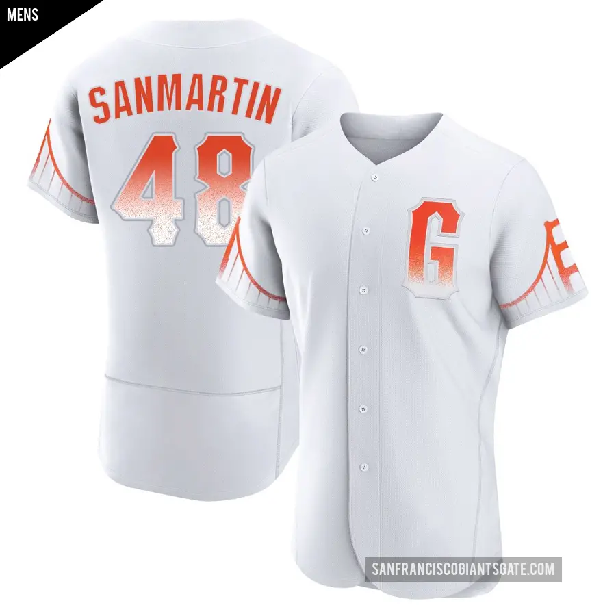 Men's San Francisco Giants ＃48 Reiver Sanmartin Authentic White 2021 City Connect Jersey
