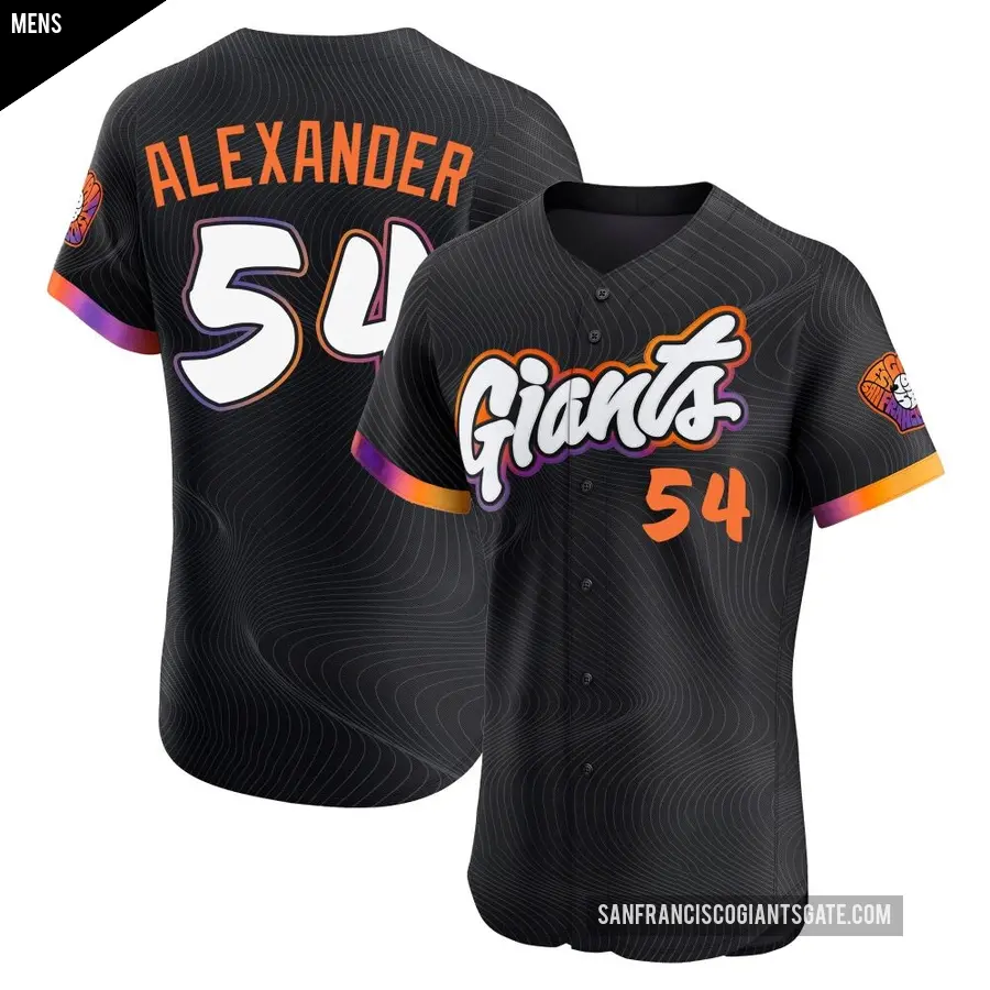 Men's San Francisco Giants ＃54 Scott Alexander Elite Anthracite 2025 City Connect Jersey