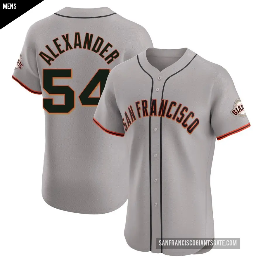Men's San Francisco Giants ＃54 Scott Alexander Elite Gray Road Jersey