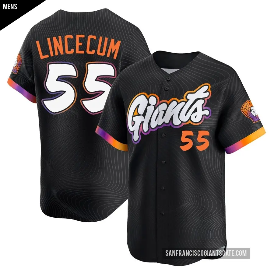 Men's San Francisco Giants ＃55 Tim Lincecum Limited Anthracite 2025 City Connect Jersey