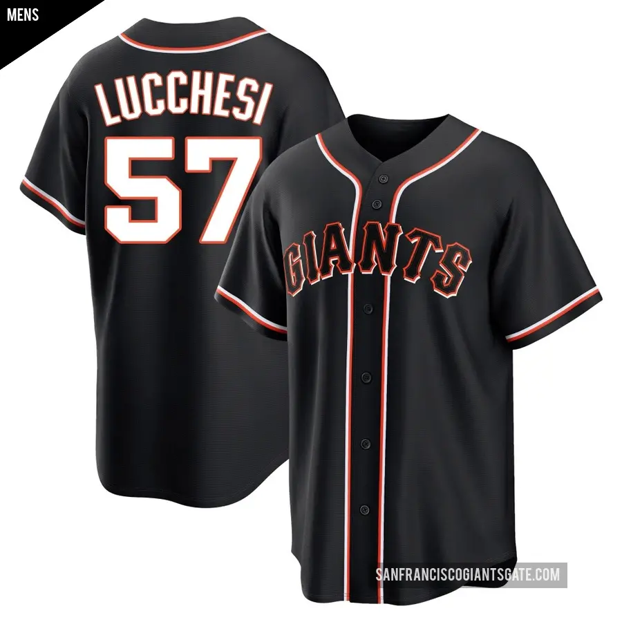 Men's San Francisco Giants ＃57 Joey Lucchesi Replica Black Fashion Out Jersey