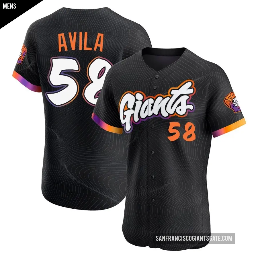 Men's San Francisco Giants ＃58 Nick Avila Elite Anthracite 2025 City Connect Jersey