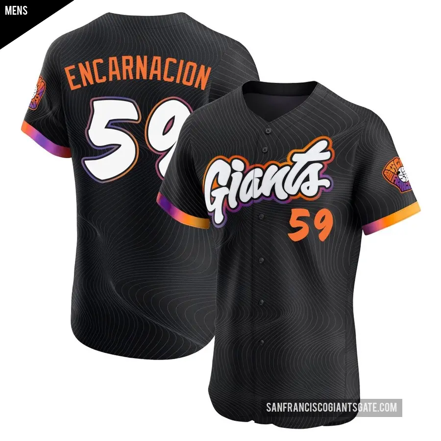 Men's San Francisco Giants ＃59 Jerar Encarnacion Elite Anthracite 2025 City Connect Jersey