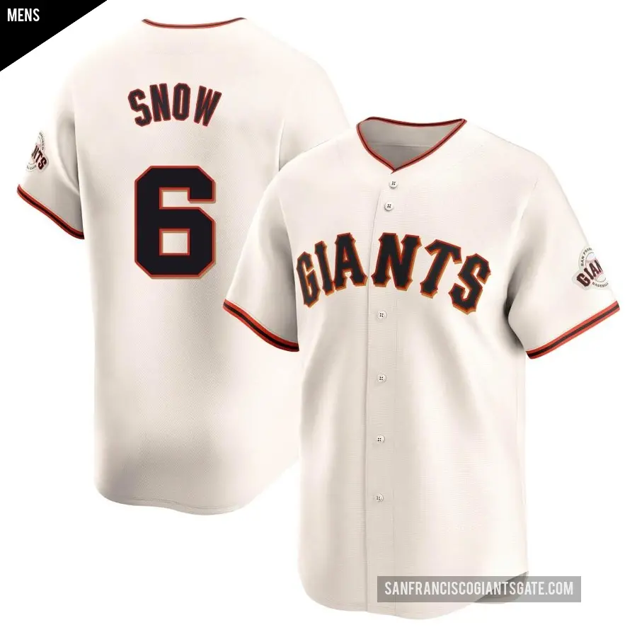 Men's San Francisco Giants ＃6 J.t. Snow Limited Cream Home Jersey