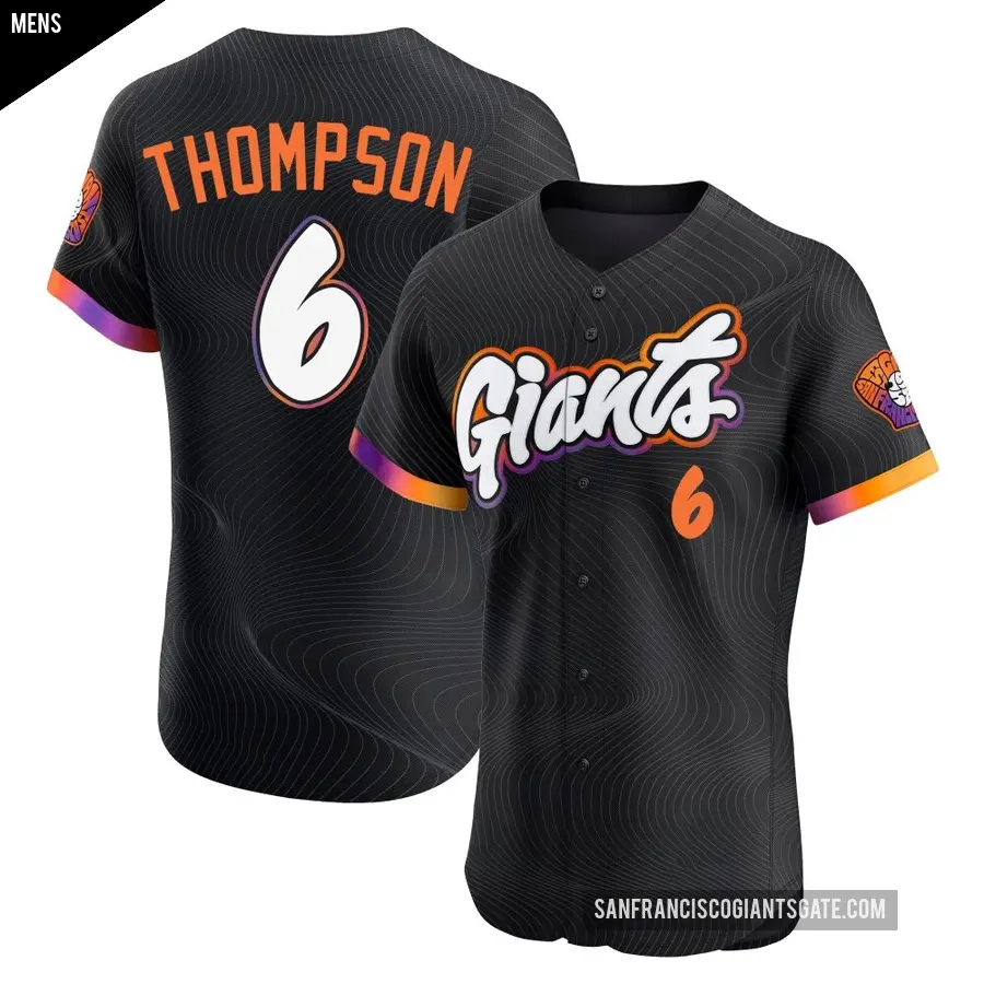 Men's San Francisco Giants ＃6 Robby Thompson Elite Anthracite 2025 City Connect Jersey
