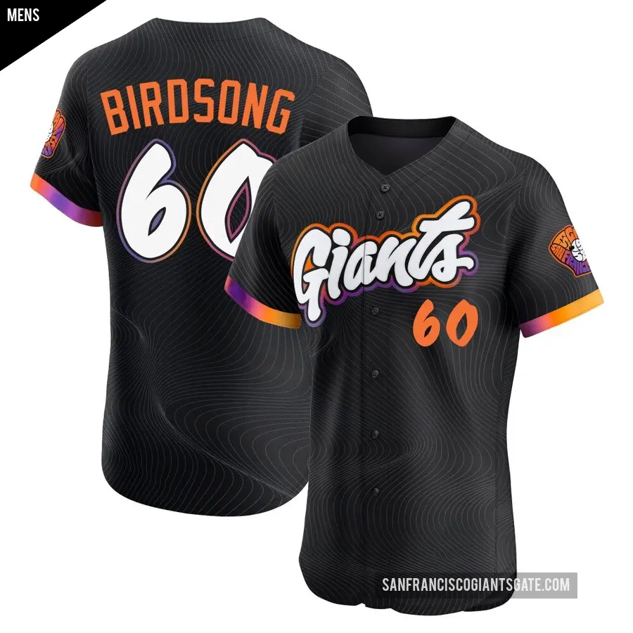 Men's San Francisco Giants ＃60 Hayden Birdsong Elite Anthracite 2025 City Connect Jersey