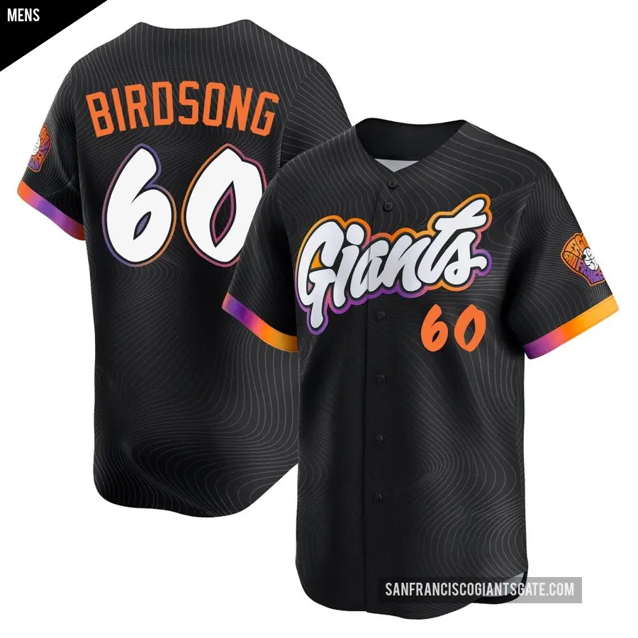 Men's San Francisco Giants ＃60 Hayden Birdsong Limited Anthracite 2025 City Connect Jersey