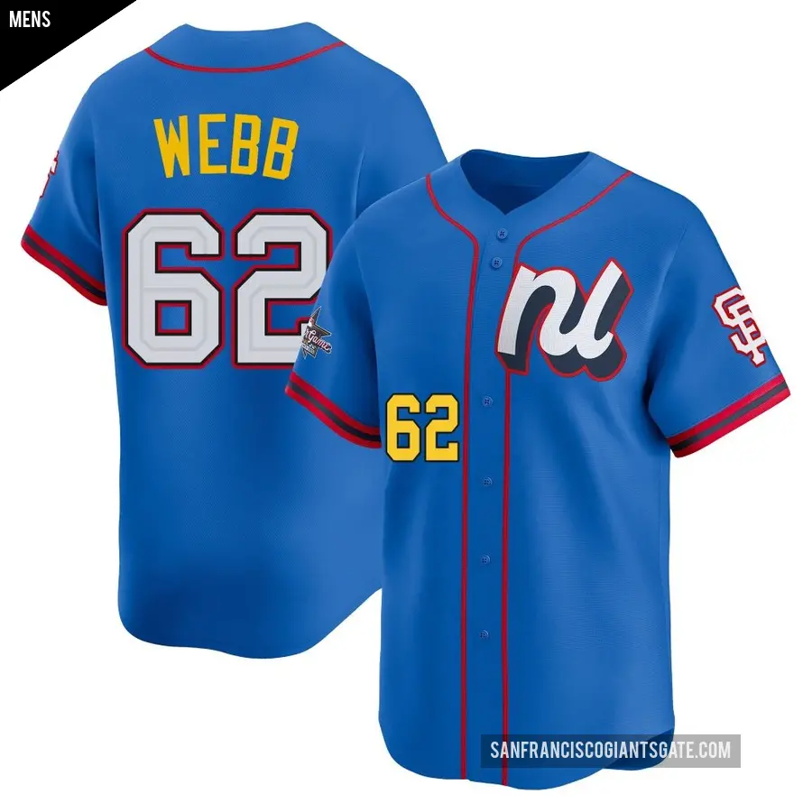 Men's San Francisco Giants ＃62 Logan Webb Limited Blue National League 2025 All-Star Edition Jersey
