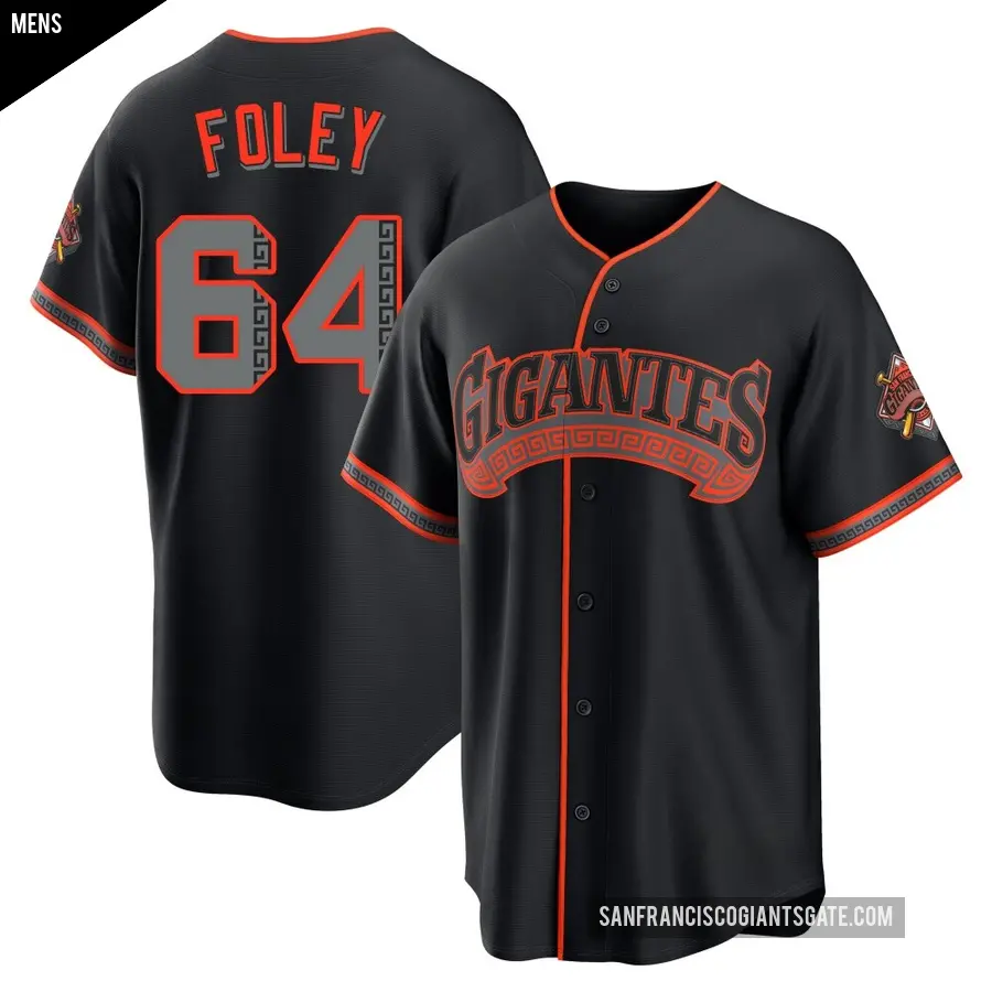 Men's San Francisco Giants ＃64 Jason Foley Limited Black Alternate Stadium Jersey