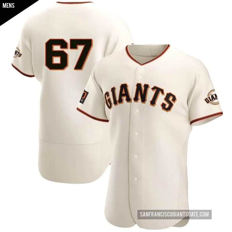 Men's San Francisco Giants ＃67 Keaton Winn Authentic Cream Home Jersey