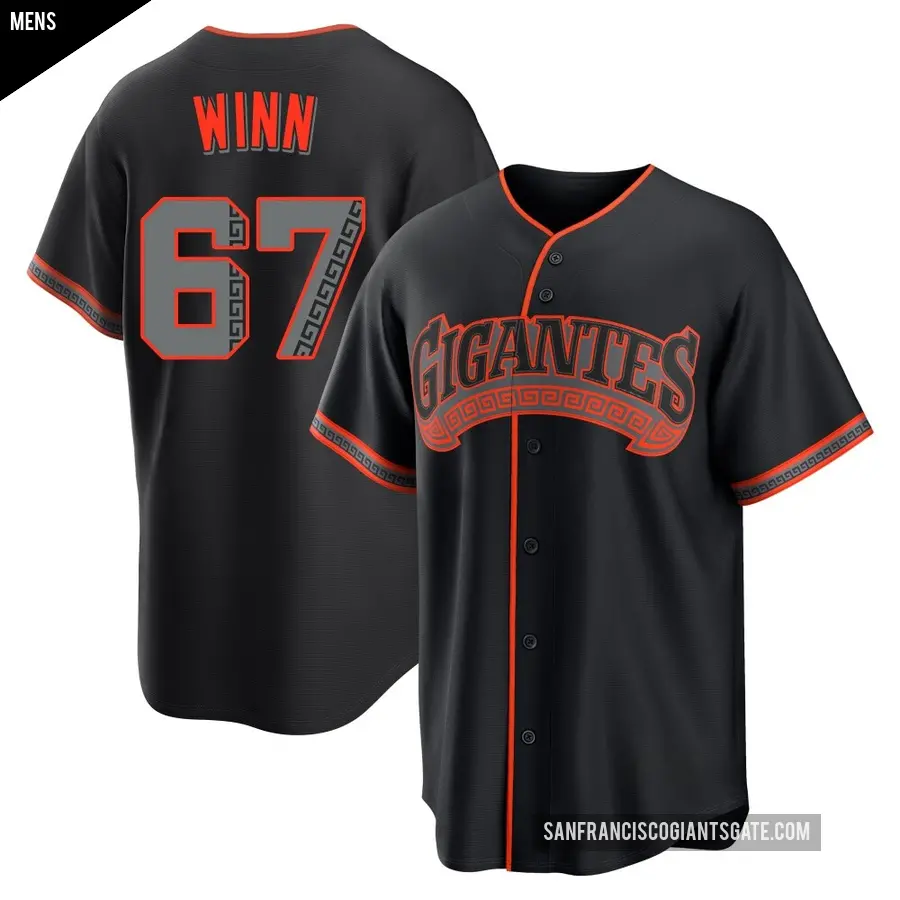 Men's San Francisco Giants ＃67 Keaton Winn Replica Black Alternate Jersey