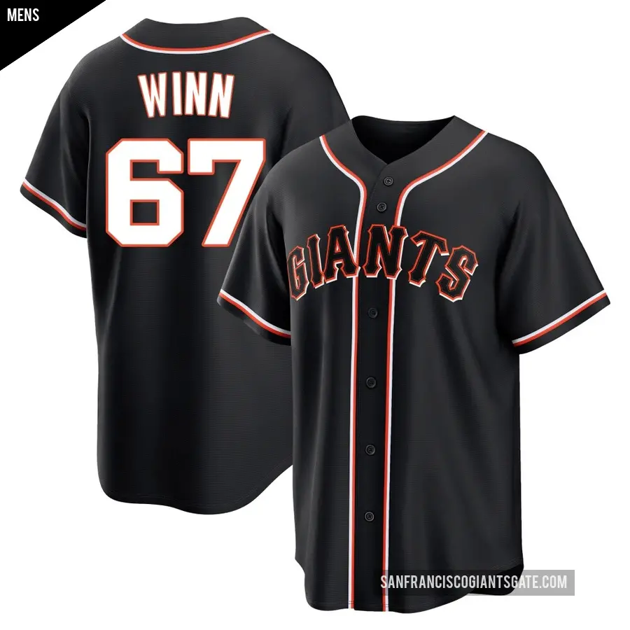 Men's San Francisco Giants ＃67 Keaton Winn Replica Black Fashion Out Jersey