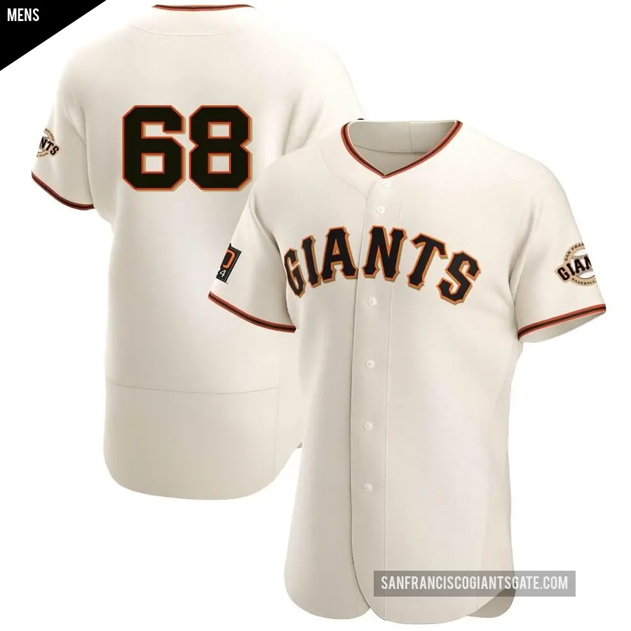 Men's San Francisco Giants ＃68 Erik Miller Authentic Cream Home Jersey