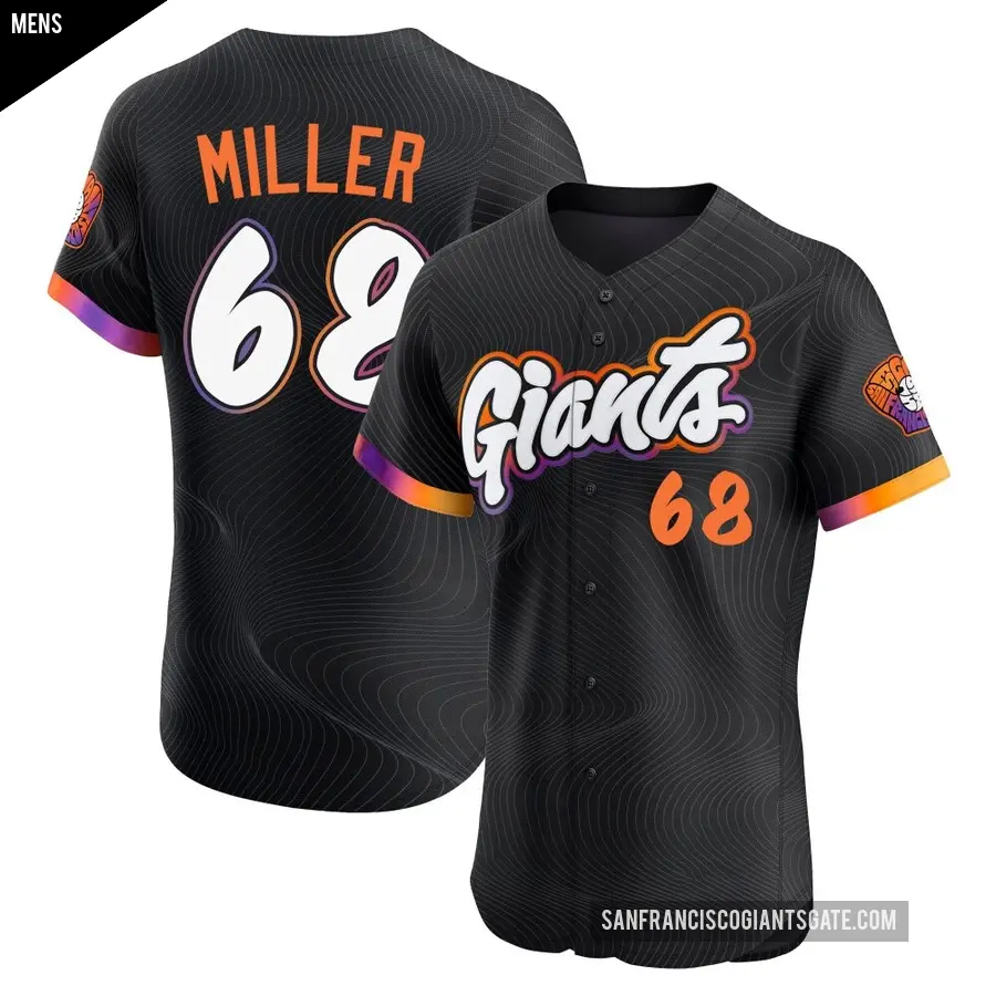 Men's San Francisco Giants ＃68 Erik Miller Elite Anthracite 2025 City Connect Jersey