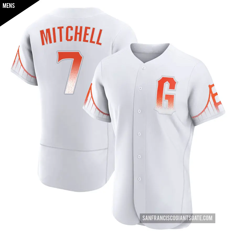 Men's San Francisco Giants ＃7 Kevin Mitchell Authentic White 2021 City Connect Jersey