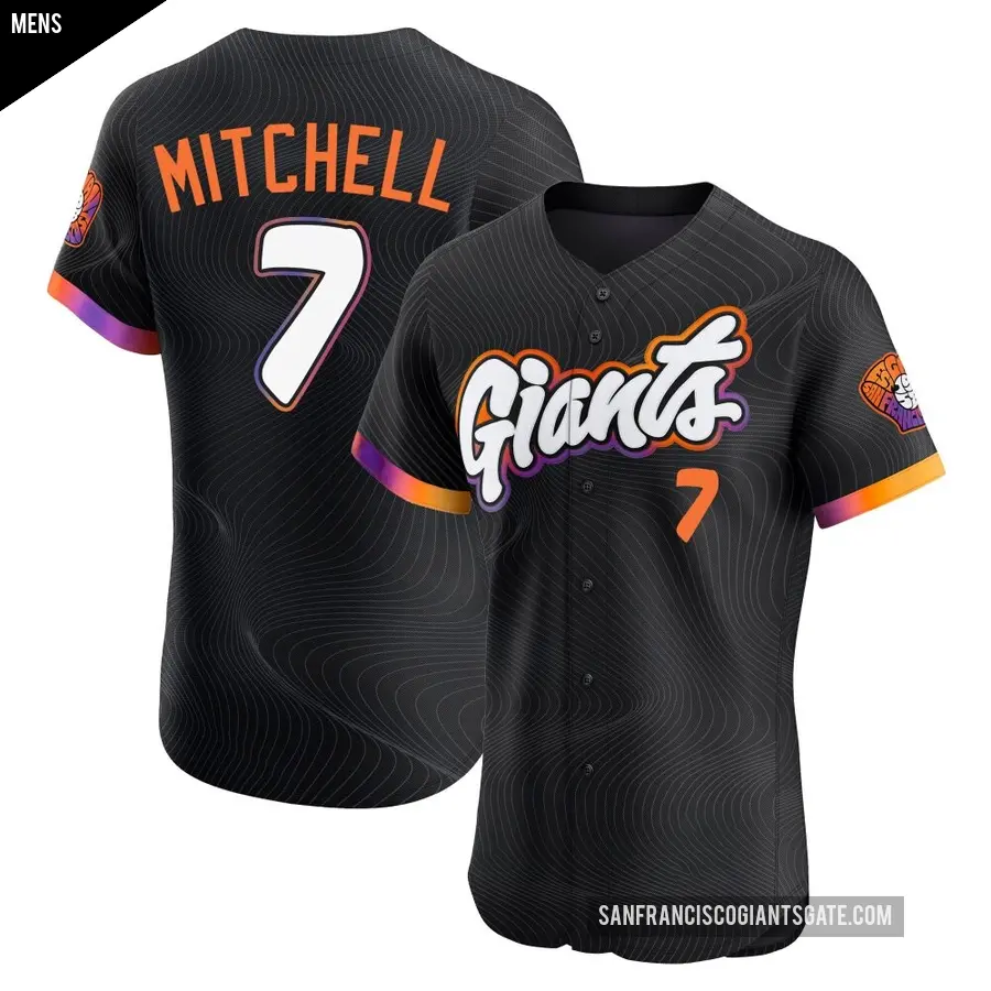 Men's San Francisco Giants ＃7 Kevin Mitchell Elite Anthracite 2025 City Connect Jersey