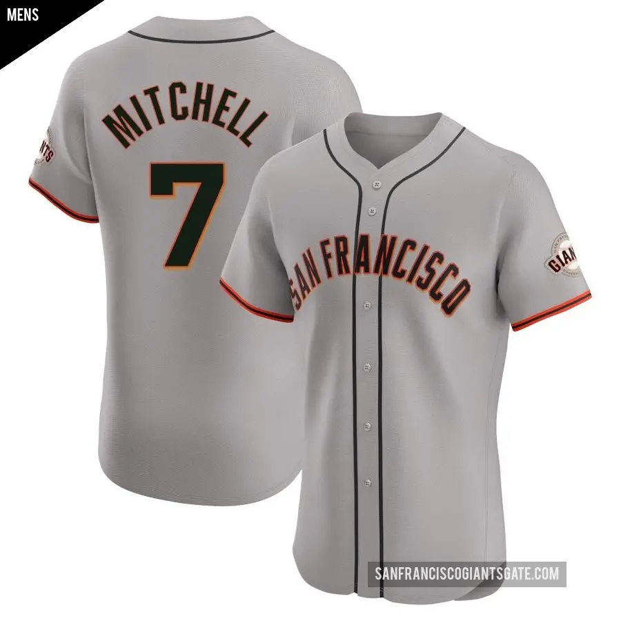 Men's San Francisco Giants ＃7 Kevin Mitchell Elite Gray Road Jersey