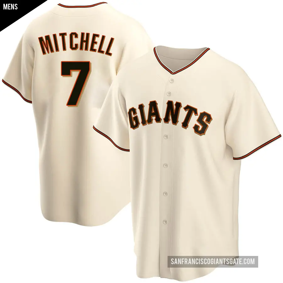 Men's San Francisco Giants ＃7 Kevin Mitchell Replica Cream Home Jersey
