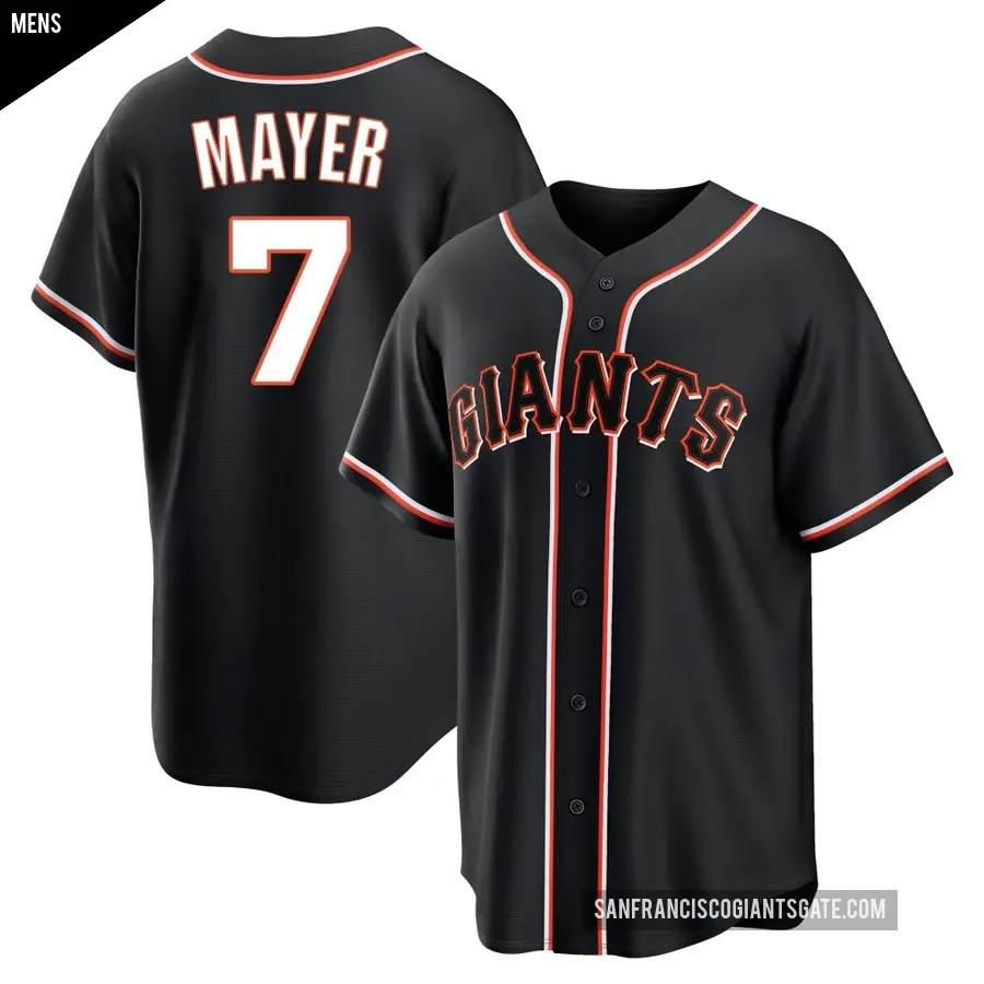 Men's San Francisco Giants ＃7 Marcelo Mayer Replica Black Fashion Out Jersey