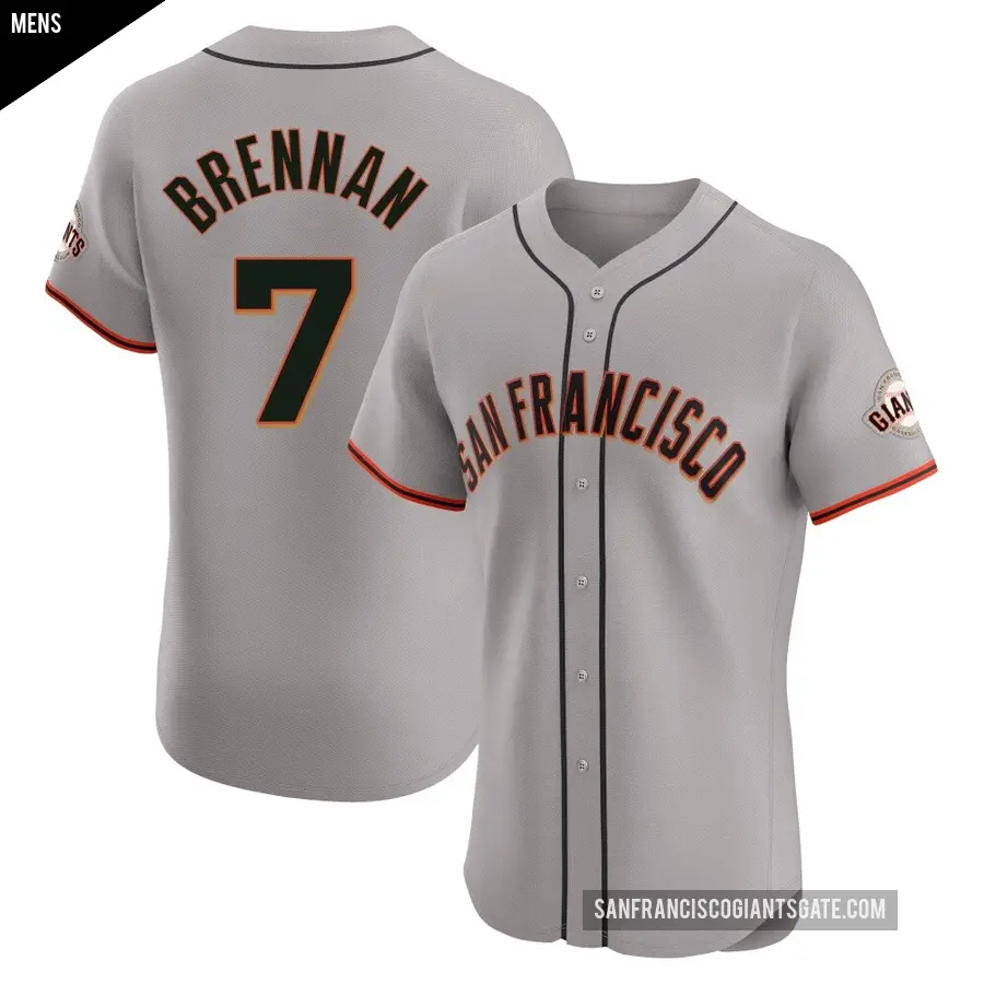 Men's San Francisco Giants ＃7 Will Brennan Elite Gray Road Jersey