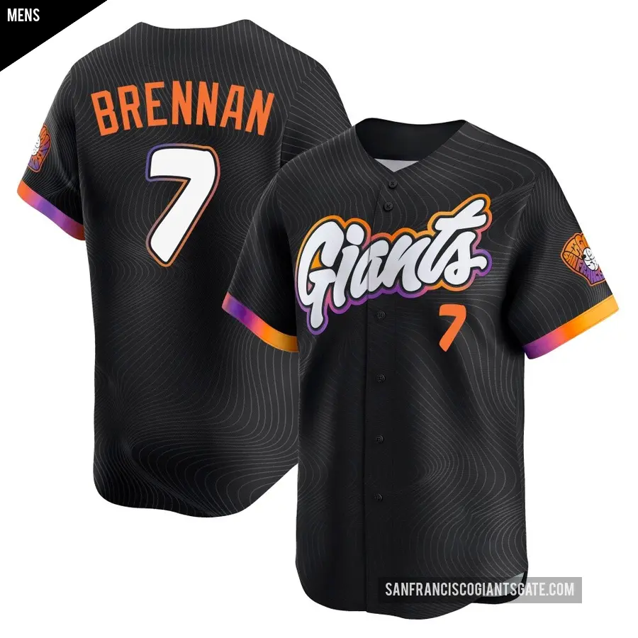 Men's San Francisco Giants ＃7 Will Brennan Limited Anthracite 2025 City Connect Jersey