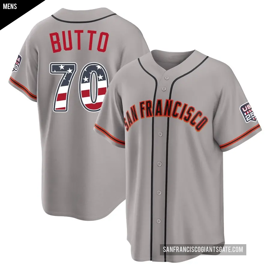 Men's San Francisco Giants ＃70 Jose Butto Limited Gray USA 250 Fourth Of July Road Stadium Jersey
