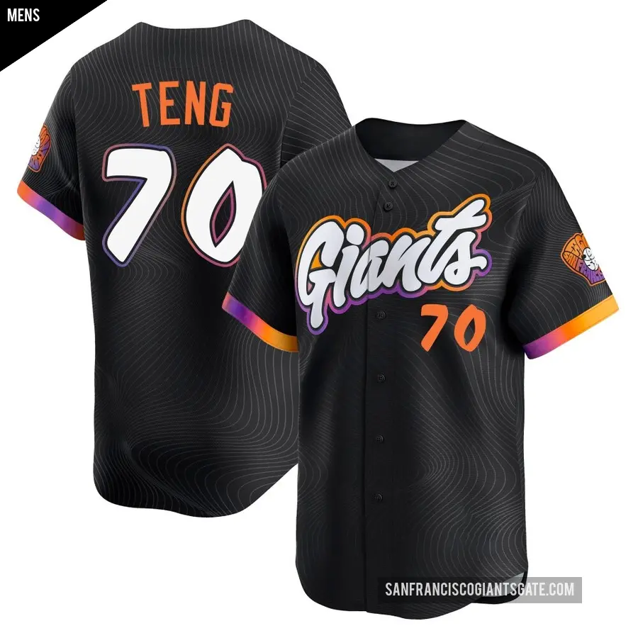 Men's San Francisco Giants ＃70 Kai-Wei Teng Limited Anthracite 2025 City Connect Jersey