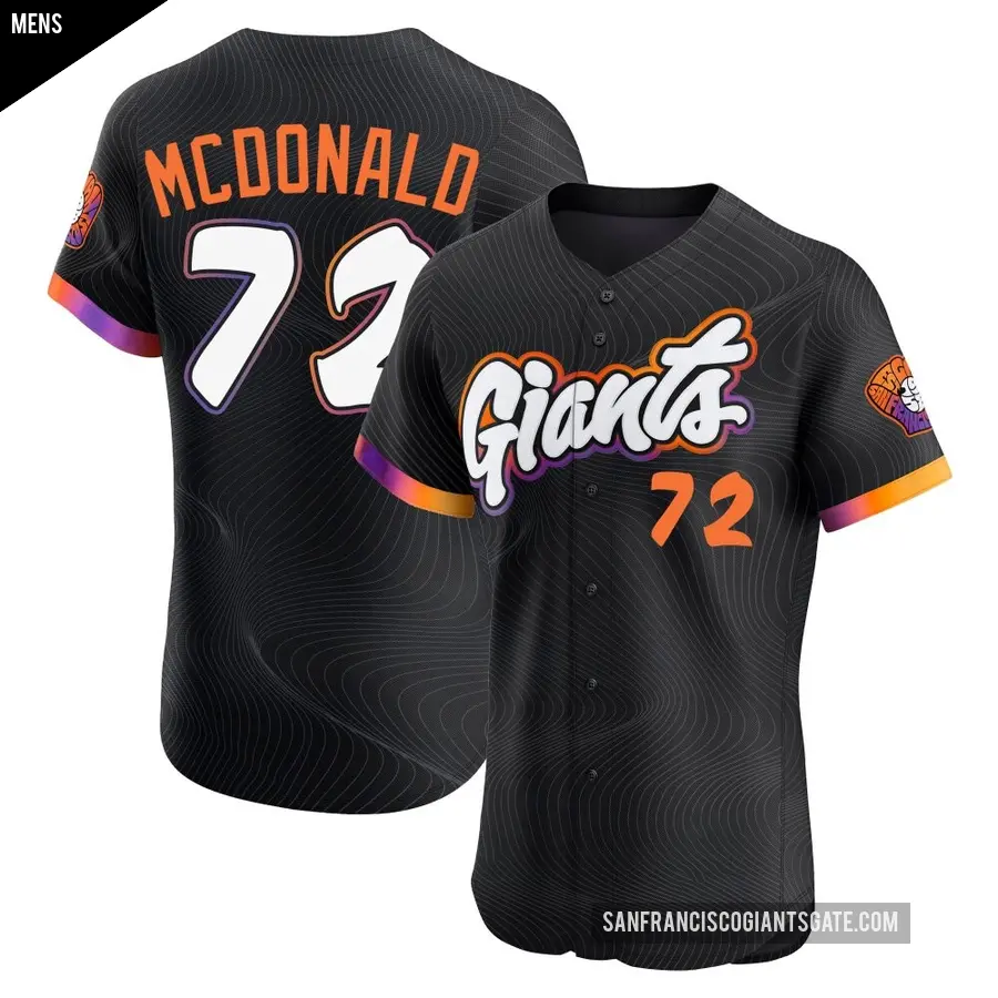 Men's San Francisco Giants ＃72 Trevor McDonald Elite Anthracite 2025 City Connect Jersey