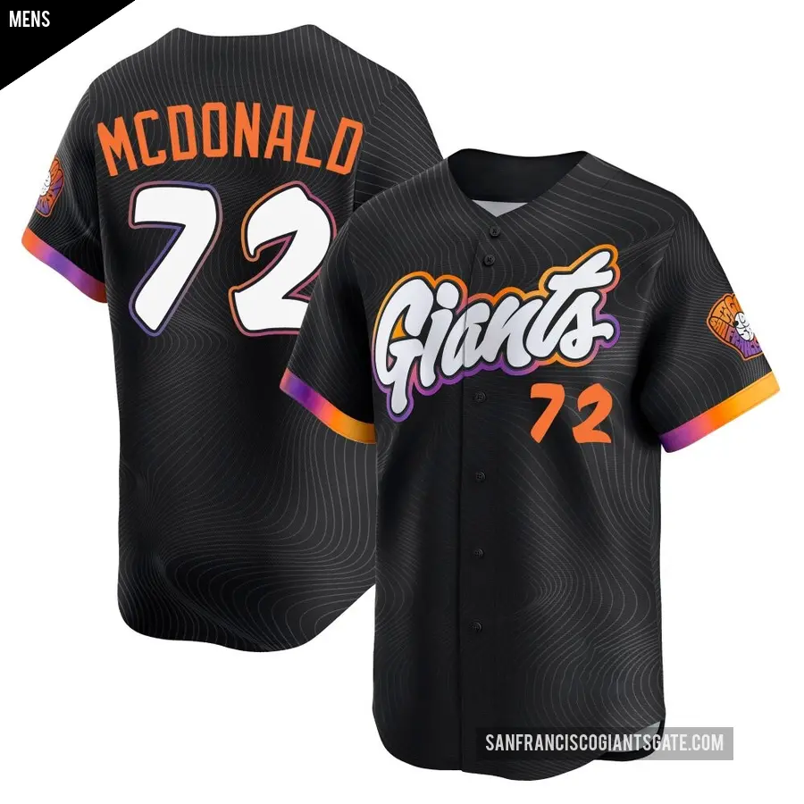 Men's San Francisco Giants ＃72 Trevor McDonald Limited Anthracite 2025 City Connect Jersey