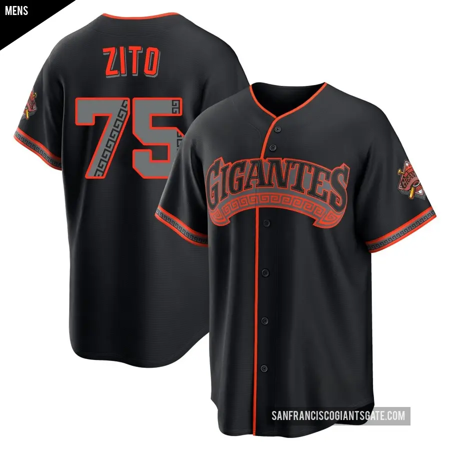 Men's San Francisco Giants ＃75 Barry Zito Limited Black Alternate Stadium Jersey