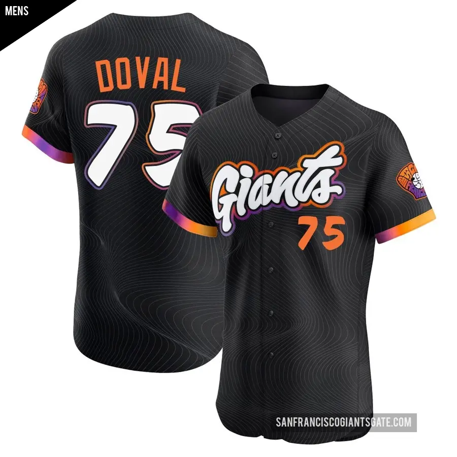 Men's San Francisco Giants ＃75 Camilo Doval Elite Anthracite 2025 City Connect Jersey