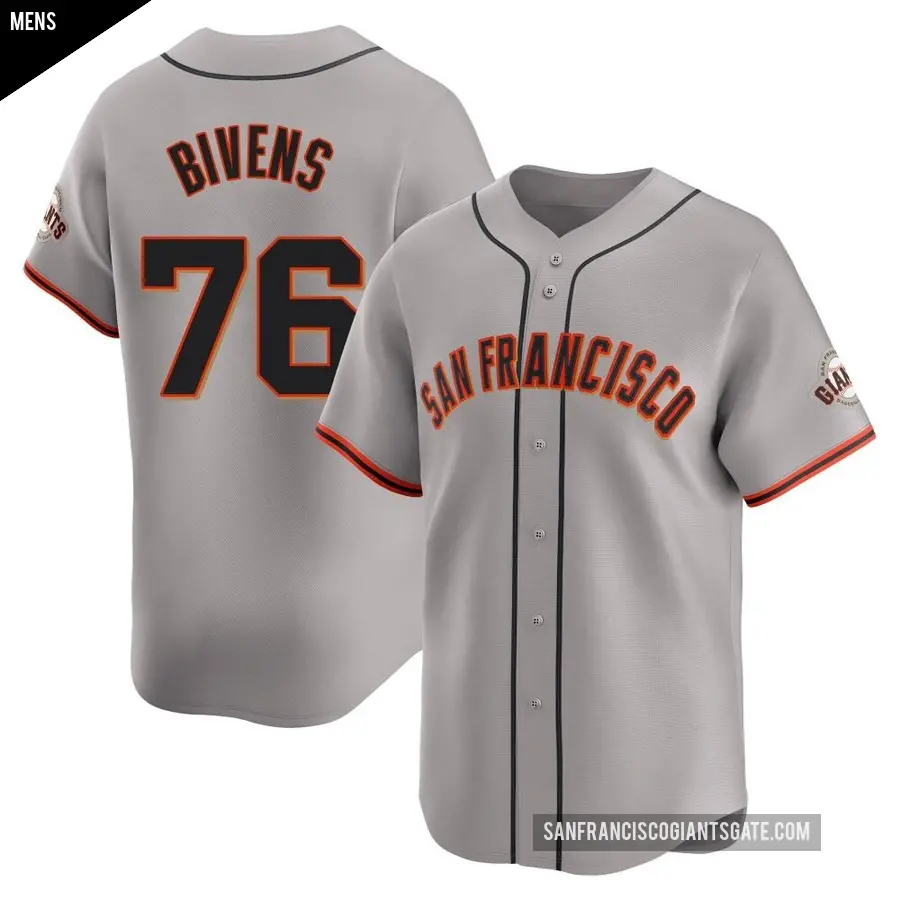Men's San Francisco Giants ＃76 Spencer Bivens Limited Gray Away Jersey