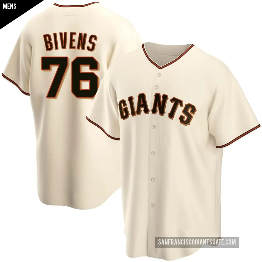 Men's San Francisco Giants ＃76 Spencer Bivens Replica Cream Home Jersey