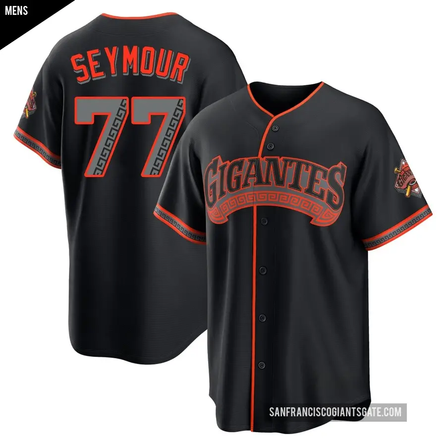Men's San Francisco Giants ＃77 Carson Seymour Limited Black Alternate Stadium Jersey