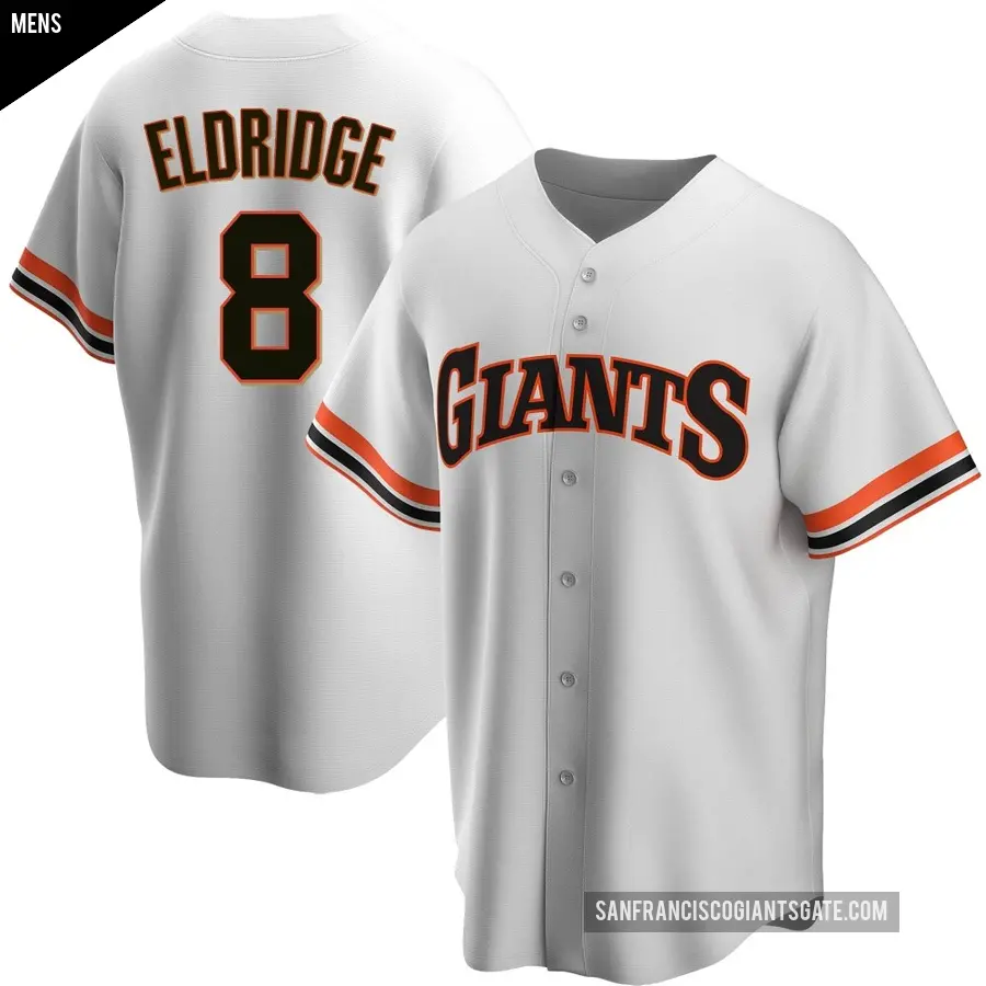 Men's San Francisco Giants ＃8 Bryce Eldridge Replica White Home Cooperstown Collection Jersey
