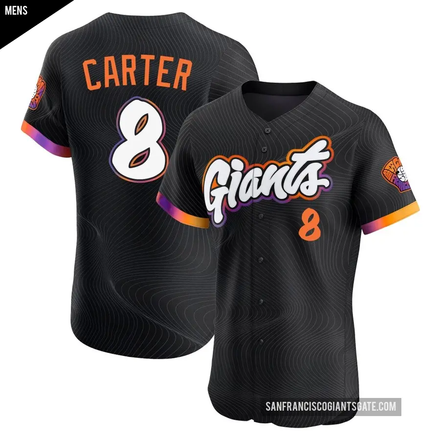 Men's San Francisco Giants ＃8 Gary Carter Elite Anthracite 2025 City Connect Jersey
