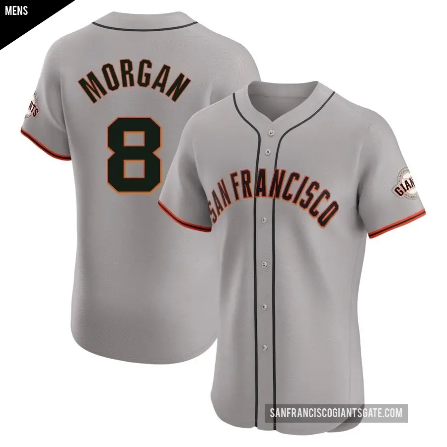 Men's San Francisco Giants ＃8 Joe Morgan Elite Gray Road Jersey